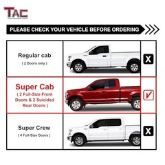 TAC Side Steps fit 2004-2008 Ford F150 Super Cab Pickup Truck 3″ Black Side