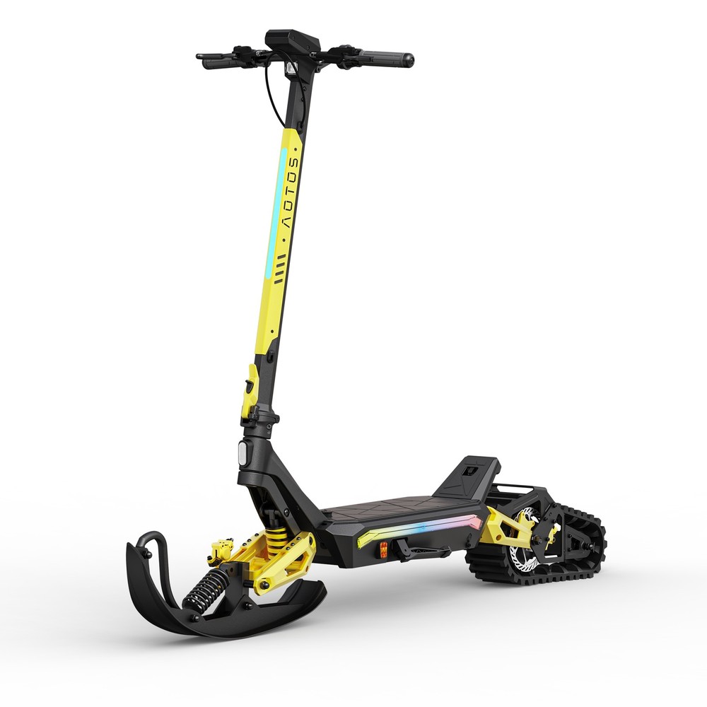 2 in 1 800W Foldable Snow Scooters Two Wheel Sled for Ski Resorts E-Scooter