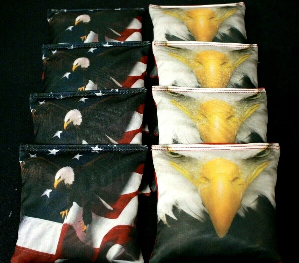 Usa American flag Bald eagle 8 Custom cornhole ACA regulation cornhole bags