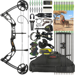 US Compound Bow Arrow Kit 0-70lb Adjustable Archery Hunting Target Shooting RHLH