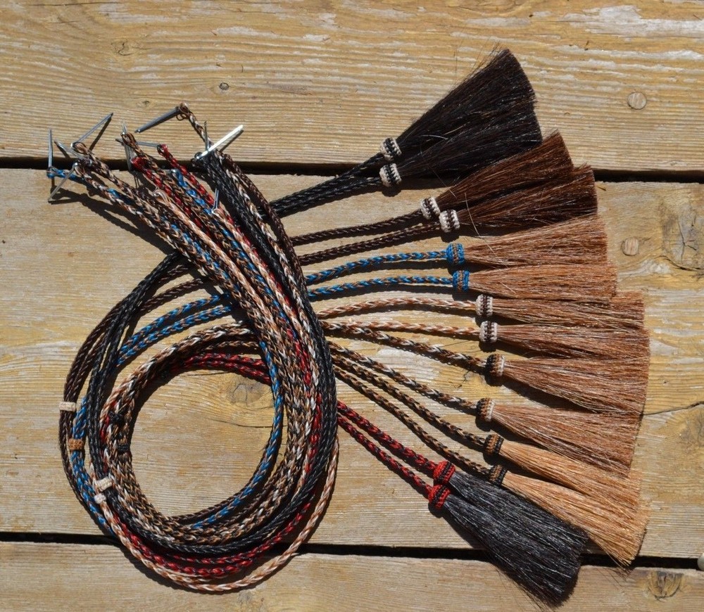 Natural Braided Horsehair Stampede String Tassels Cotter Pin – Assorted Colors