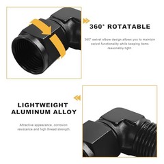 2 PCS Female to Male 90 Degree Hose Fitting Adapter, Aluminum Flare Elbow 8AN