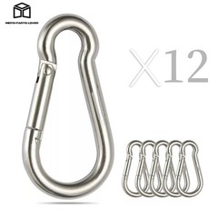 Spring Snap Hook Carabiner Clips 304 Stainless Steel, Set Of 12 264 Lbs
