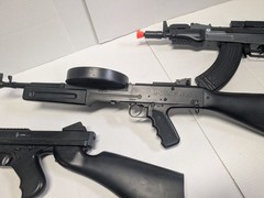 Lot 3 Used Airsoft Blaster BB SMG Pulse R15 Drum Mag Battery Black Orange Tip