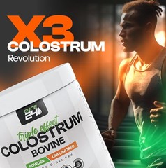 Bovine Colostrum X3 Supplement Powder for Humans, 100% Pure Whole Natural Grass
