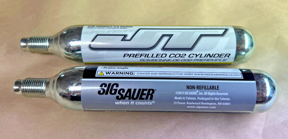 JT or SIG 90-Gram Cartridges, CO2 Pre-filled -2 pack
