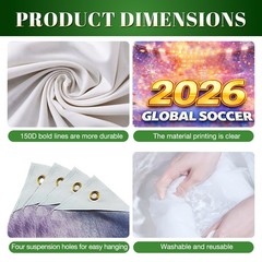 World Cup Banner International Soccer Event Party Decorations Soccer Stadium Bac