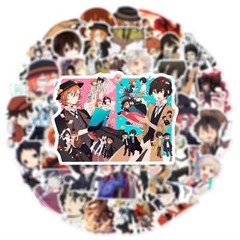 50Pcs Bungo Stray Dogs Stickers,Popular Classic Anime Stickers Waterproof Dg