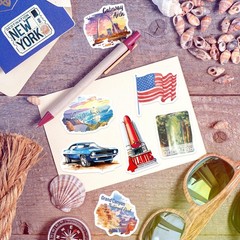 200PCS US State Travel Stickers for Scrapbook Journal, USA City Travel Sticke…