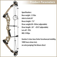 Archery Compound Bow Fishing Set 30-55lbs Bowfishing Reel Shooting Hunting RH LH