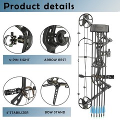 Compound Bow Kit, Hunting & Targeting, Limb Made in USA, Draw Weight 0-70 lbs…