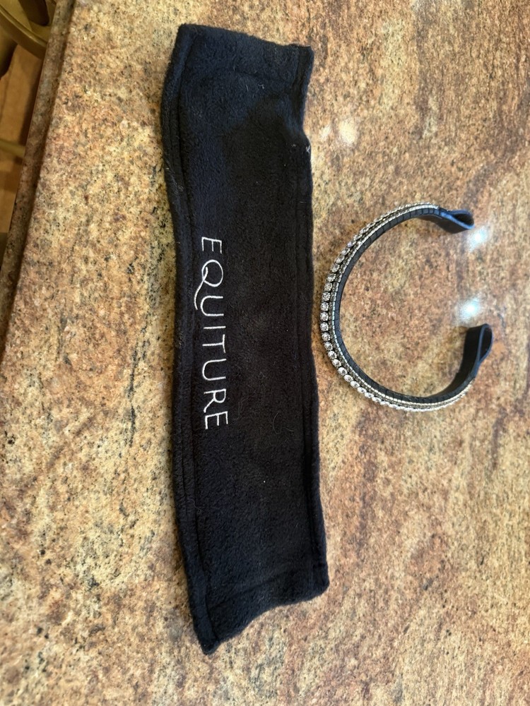 Equiture Crystal Browband for Horses , Black, Cob