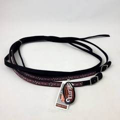Weaver Leather Reins Split Black Maui Overlay