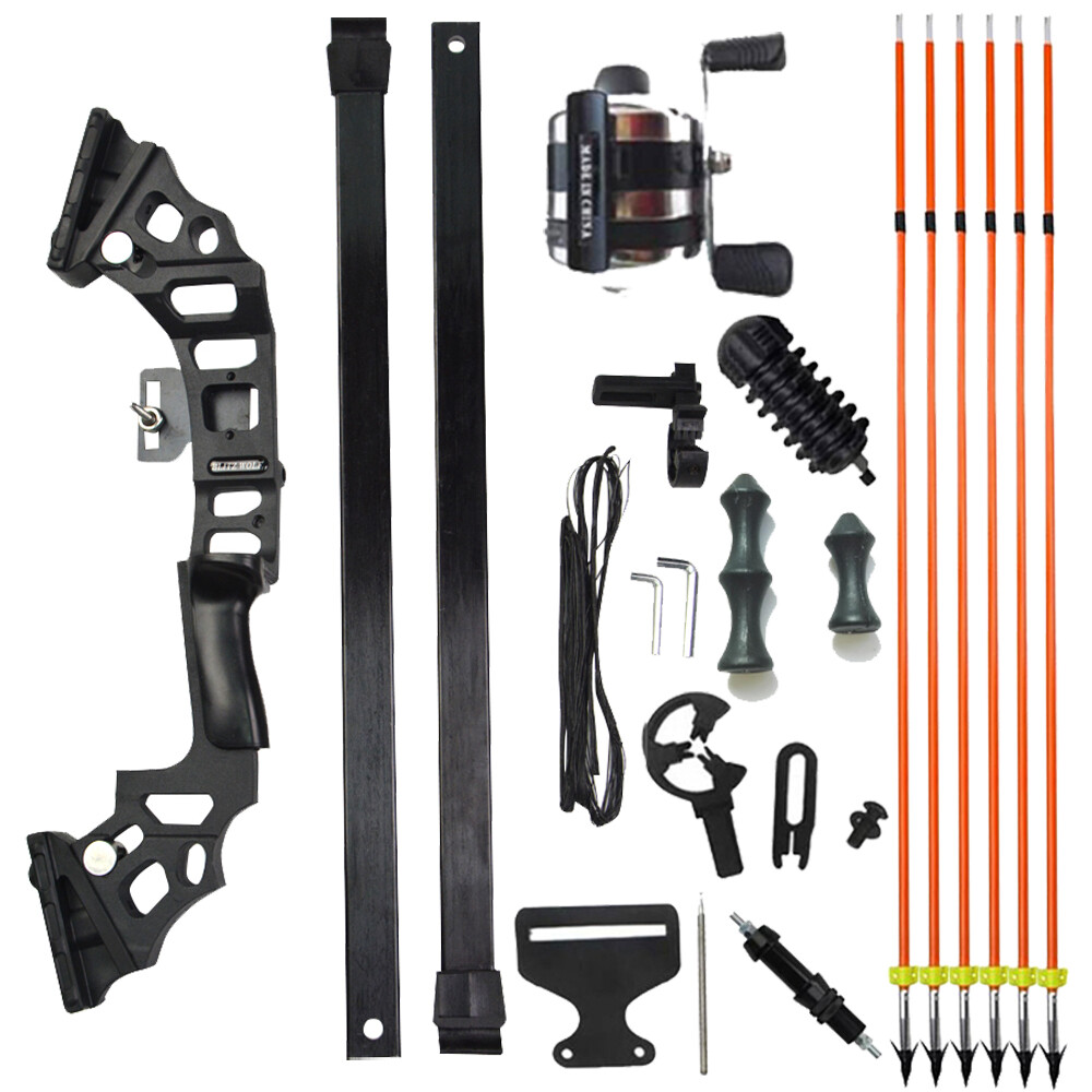 Bowfishing Kit 40lbs Recurve Bow Fishing Hunting Arrow Reel Archery Straight Bow