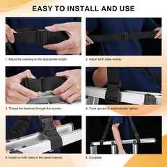 Adjustable Scooter Carry Strap with Quick-Release Plastic large size, black