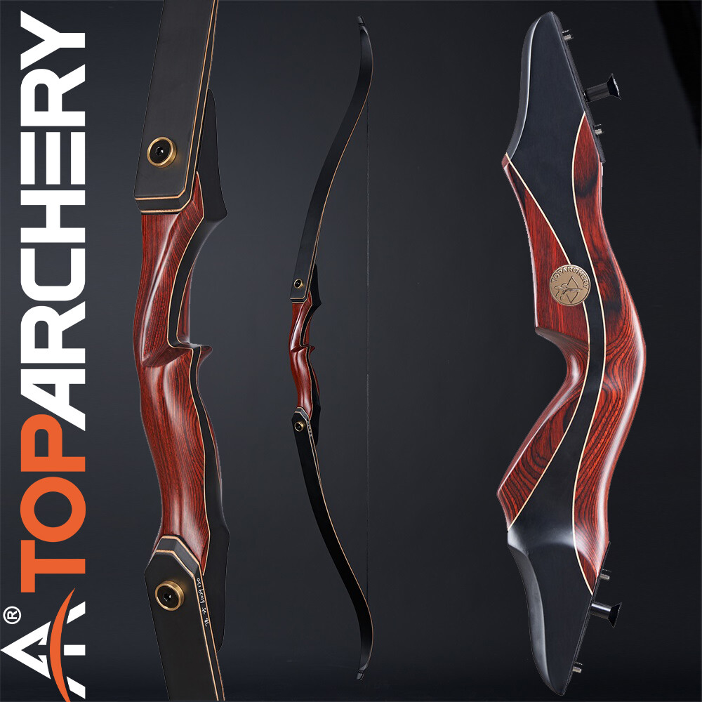 60″ Archery Takedown Recurve Bow Wooden Longbow Hunting Bow Set RH 30-50lbs