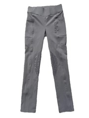 Dover Saddlery Stride Kids Infinity Knee Patch Tight Size L Gray