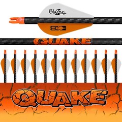 Element series carbon arrows .244 ID 6mm Quake 1 Doz Fletched 350 Spine New .001