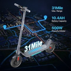 500W Foldable Electric Scooter w/APP&Double Suspension Off Road E-Scooter 45km~