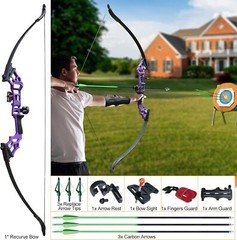 40lbs Bowfishing Bow Arrow Set Adults Beginner Combo Kit Reel Fish Recurve Bows