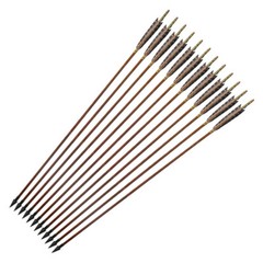 1 Dozen Hunting 33″ Recurve Bow Arrow Traditional Handmade Bamboo Arrows