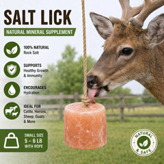 Salt Lick Himalayan Pink Salt Lick Block 5-6lb For Horses Deer & Animals 1 to 12