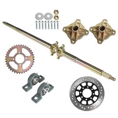 29″ 32″ 44″ Go Kart Rear Live Axle Kit, Sprocket+Hub+Brake Assembly+chain+Disc