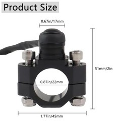 Universal Motorcycle Engine Start Stop Kill Switch with Black(Black Button)