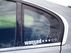 Wanted Level 1-5 Star Vinyl Decal Funny Bumper Sticker