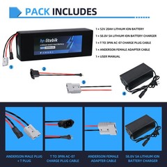 52V 20AH Lithium Battery 50A BMS for electric bicycle 2600W Motors Anderson plug