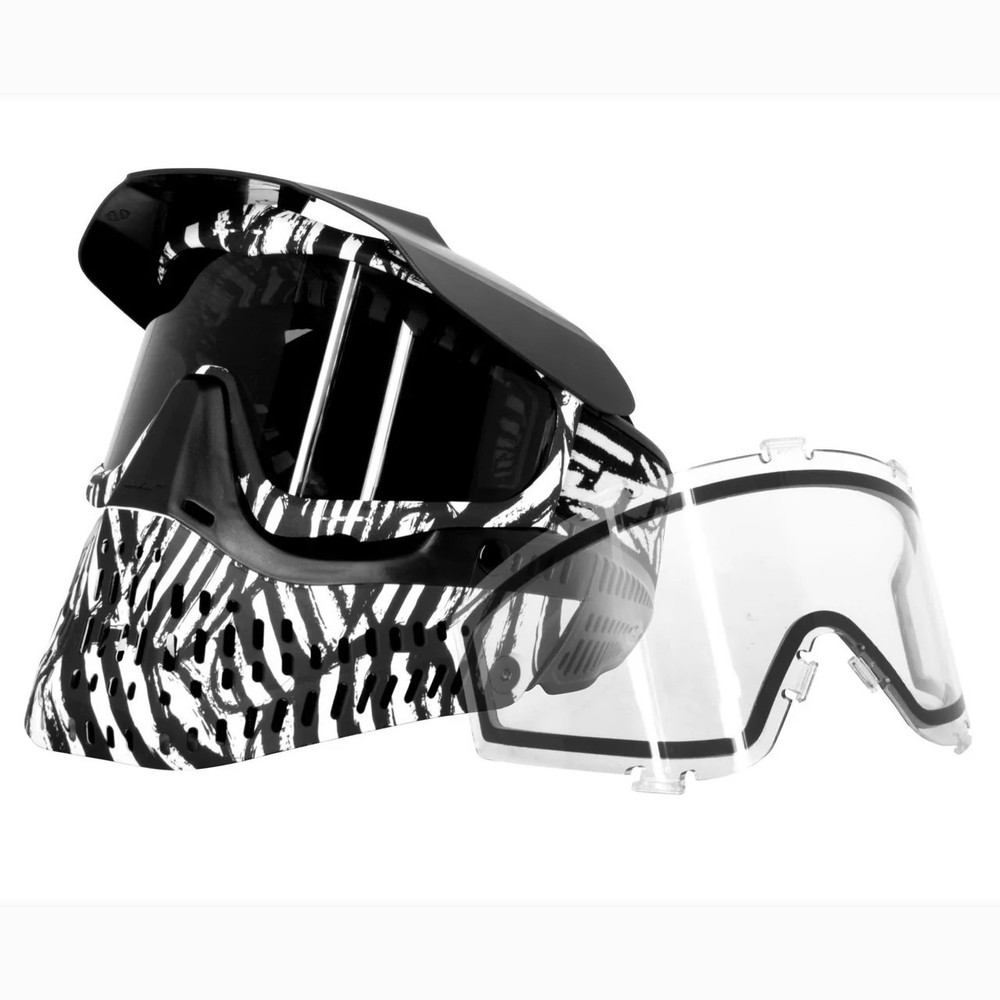 JT Spectra Proflex LE Paintball Mask Goggle w/ Clear + Smoke Lens – Zebra