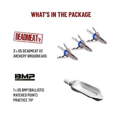 DeadMeat V2 Mechanical Broadhead 100 GR 1.5 Inch Cutting Diameter 3 Blades