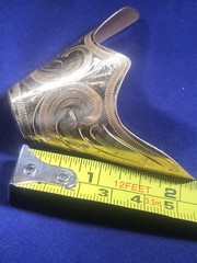 New Western Austin Accent Cowboy Boot Tip Rand Gold Engraved