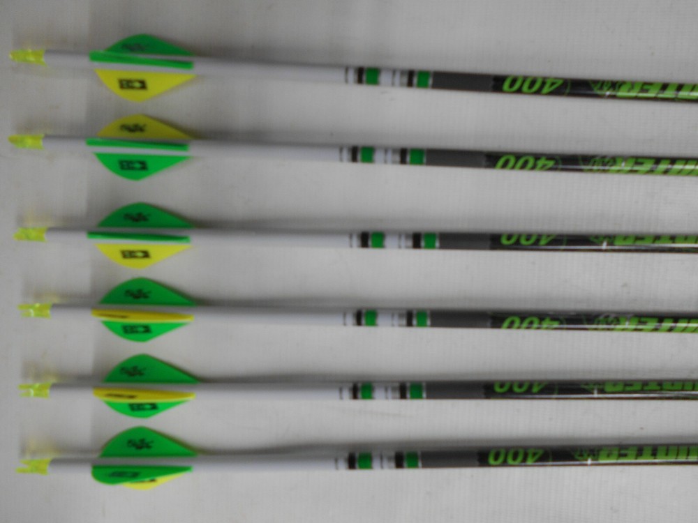 6 Gold Tip Hunter XT 300 Carbon Arrows! Custom White Dip Crest/Blazer Vanes