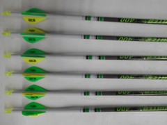 6 Gold Tip Hunter XT 300 Carbon Arrows! Custom White Dip Crest/Blazer Vanes