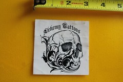 Alchemy Tattoos Skull Art Black White OG Skin Z26B Vintage Skateboarding STICKER
