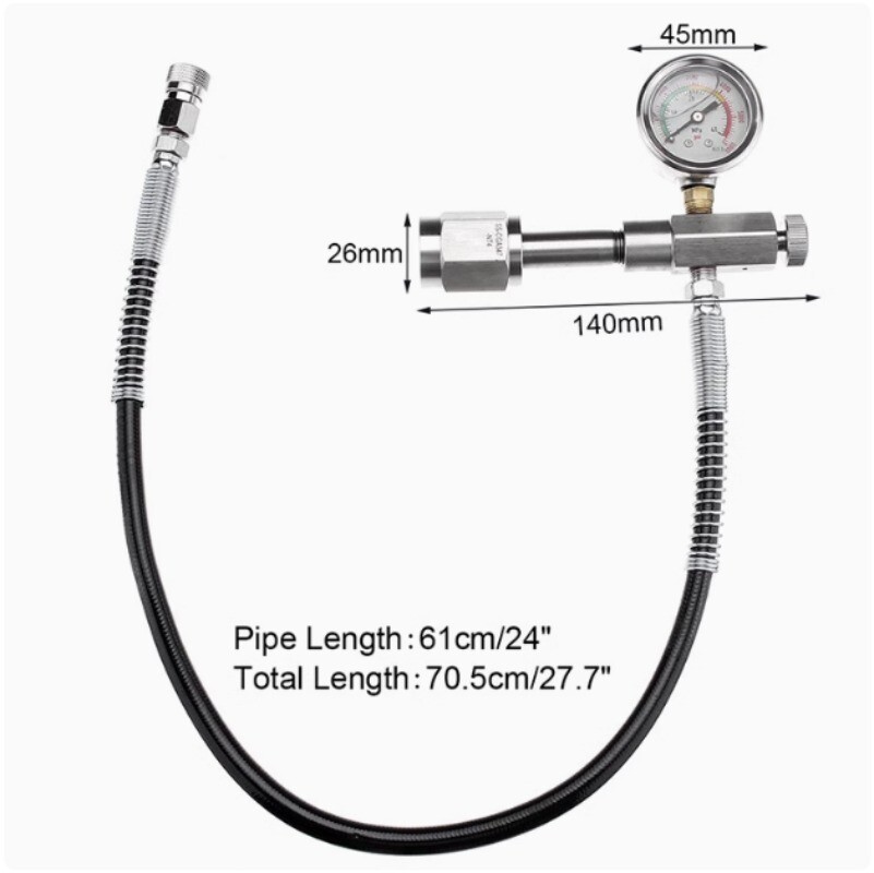 5000PSI Pressure Gauge SCBA Fitting Refill Charging Adapter & 60cm Hose