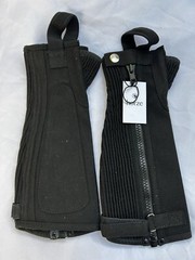 HORZE Amara Equestrian English Riding Unisex Kids Half Chaps Synthetic Leather S