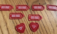 Patrol Car Safety Buckle Up Skateboard Sticker Decal Bookmarks Clips Stay Sober
