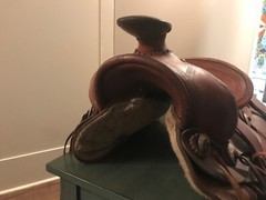 SIMCO SUPREME Western Saddle 14” Vintage Tooled Leather Ranching Western Cowboy