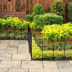 OUSHENG 38in (H) Decorative Garden Fence Fencing, 10ft (L) Rustproof Metal Wi…