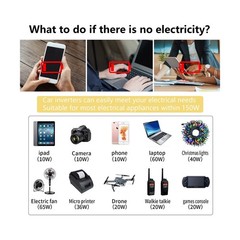 150W Car Power Inverter 12V to 110V AC Converter with 3.1A Dual USB Power …