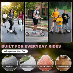 8″ Big Wheels Scooter work load 220LBS Foldable Kick Scooter for Kids 6 up Teens