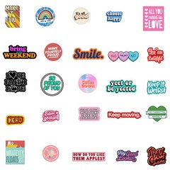 50pcs Vinyl Waterproof Inspirational Sticker Pack For Laptop,Water Bottle