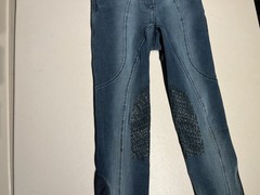 Lemieux Breeches Women’s 22 UK 6 Blue Denim Equestrian Knee Riding Nylon 24×24.5
