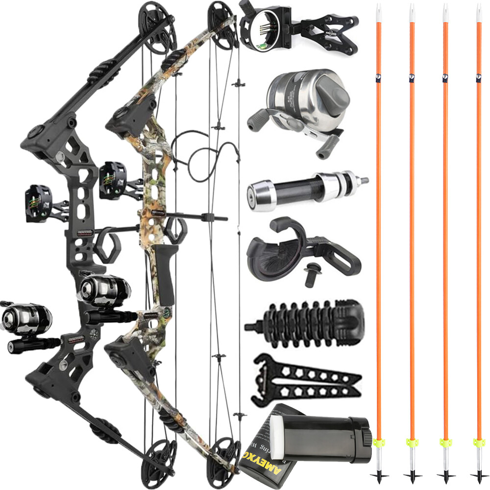 Bowfishing Set 20-70lbs Adjustable Archery Compound Bow Fishing Hunt 320fps R/LH