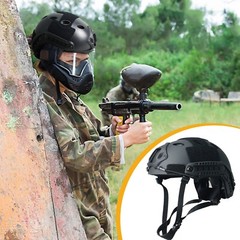 Airsoft Tactical Paintball Protective Combat Helmet Face Mask Black