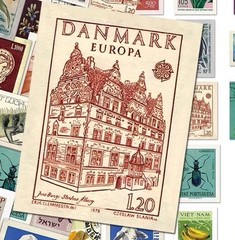 30Pcs Random Vintage Retro Old Looking Travel Postage Stamp Waterproof Stickers