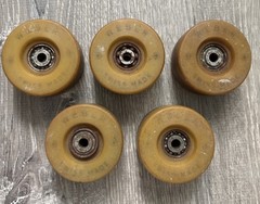 VINTAGE ROLLER SKATE WHEELS WEBER SWISS MADE W/ JAPAN NTN 627Z Set Of 5