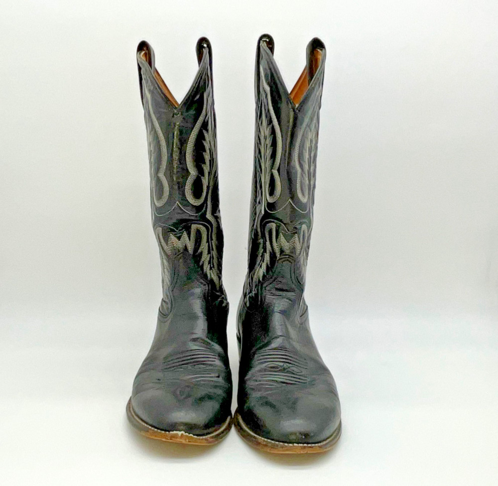 Tony Lama 8.5 D 6903 Style Western Cowboy Boots Black
